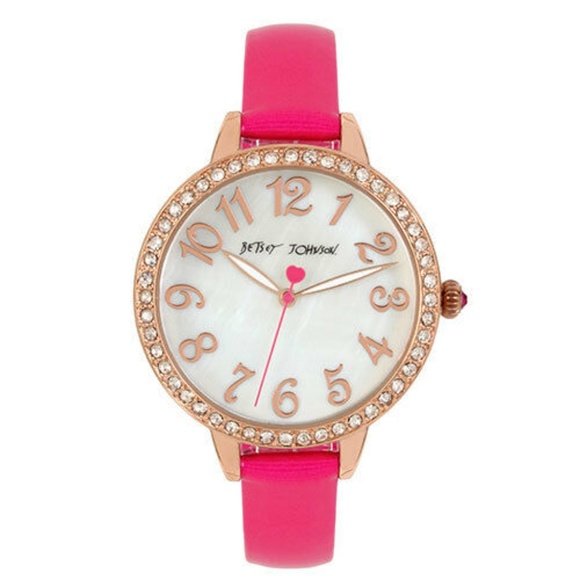 Betsey Johnson Jewelry - Betsey Johnson Pink Quartz Watch